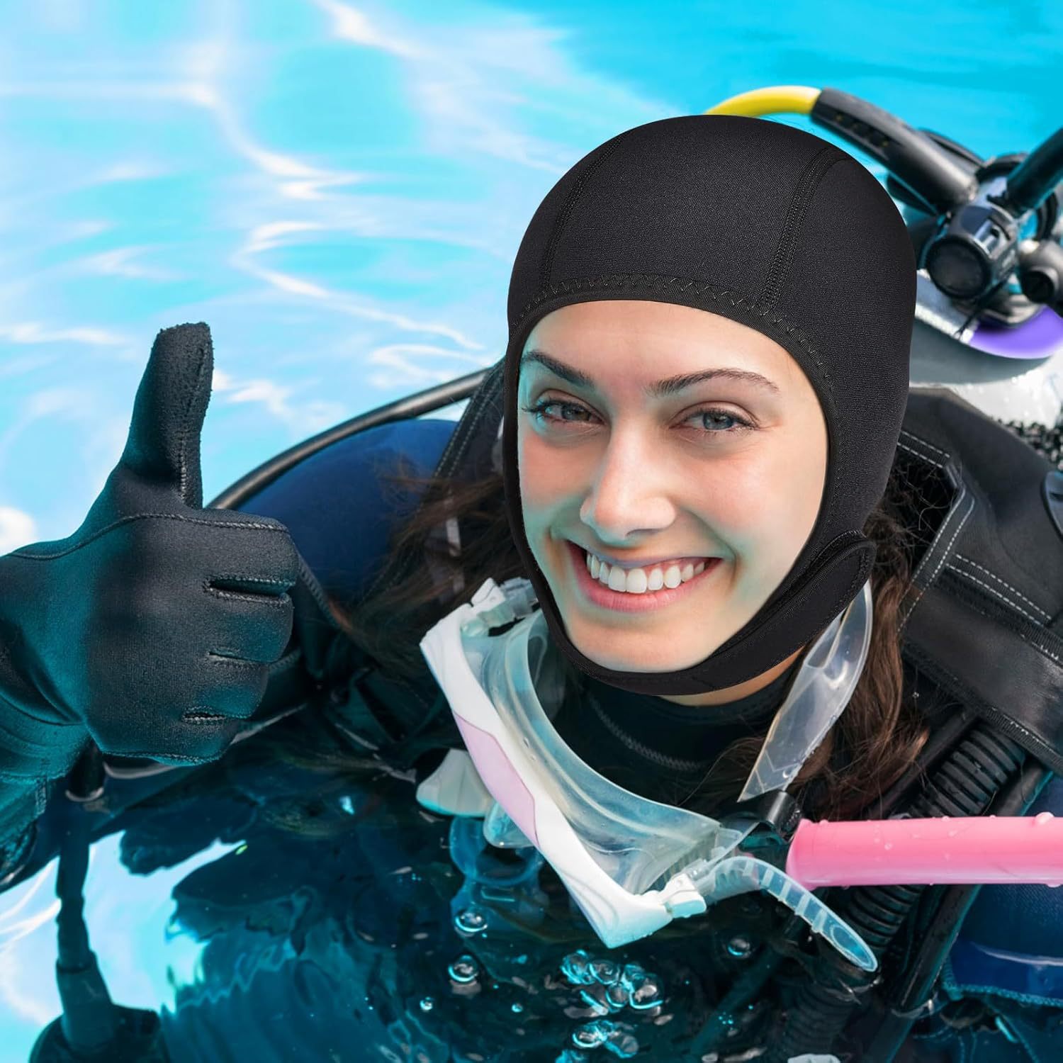 Topi Renang Tudung Selam Scuba - Wetsuit 3Mm Neoprene ulasan dan harga