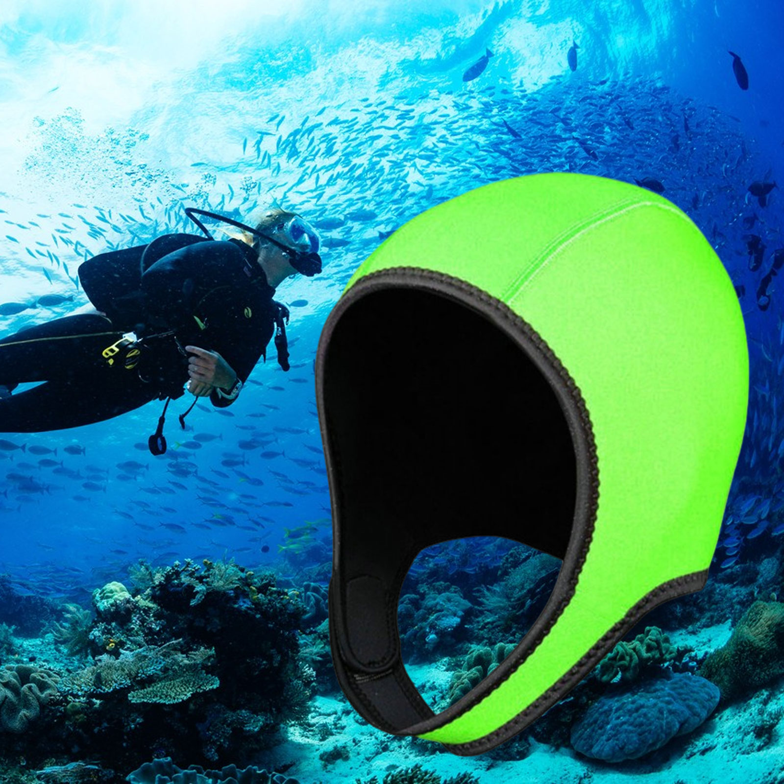 Topi Renang Tudung Selam Scuba - Wetsuit 3Mm Neoprene ulasan dan harga